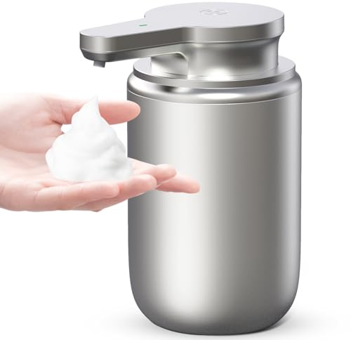 Dispensador de jabón automático de Espuma eléctrico con Sensor: LAOPAO Soap Juego de dispensador de jabón IPX5 Resistente al Agua USB-C Carga con Sensor de Movimiento infrarrojo para Cocina y baño