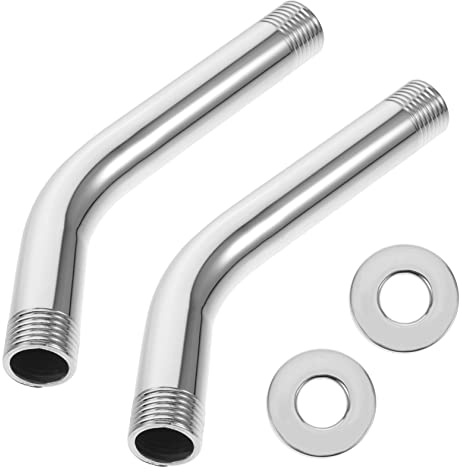 jojofuny 2 Pezzi Braccio Doccia in Acciaio Inossidabile Resistente alla Ruggine e Corrosione, Estensione per Supporto Doccia, Lunghezza 15 Cm, Stile Classico per Bagno