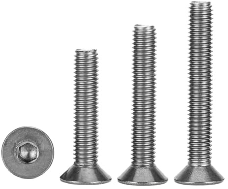 Platine Sechskantschraube Schrauben, Titan-Innensechskantschrauben mit flachem Senkkopf, M2-M6, 10 Stück(M6x15 mm (10 Pcs))