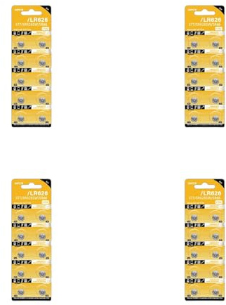 Lot de 10 piles bouton alcalines LR626 1,5 V pour montres, calculatrices et appareils photo numériques
