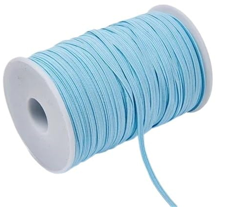 Banda elástica de goma colores 3 mm y 6 for coser, cinta licra, accesorios for prendas vestir para el bricolaje, la artesanía, la confección(Light blue,3mm 30yards)