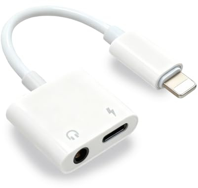 SRLWMYI Kopfhörer Aux Adapter für iPhone, 2-in-1 Lightnning auf Klinke 3,5 mm Kopfhörer Adapter kompatibel mit iPhone 14/13/12/11/X/XS/XR/8, unterstützt alle iOS Systeme