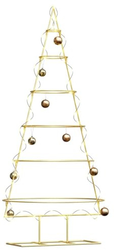 vidaXL Metall Weihnachtsbaum Gold 148 cm Pulverbeschichteter Stahl