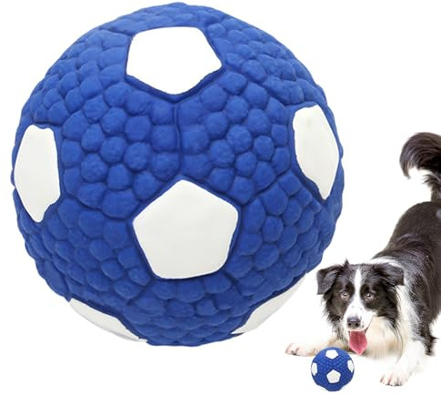 Generisch Palline per cani che scricchiolano – Lattice diametro 9,5 cm | Robusto giocattolo da masticare interattivo cucciolo cura dei denti palla da gioco per grandi razze medie e piccole allenamento