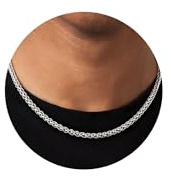 ZNBOH Collier Blé Homme Chaîne Argent/Or Acier Inoxydable Chaîne de Collier