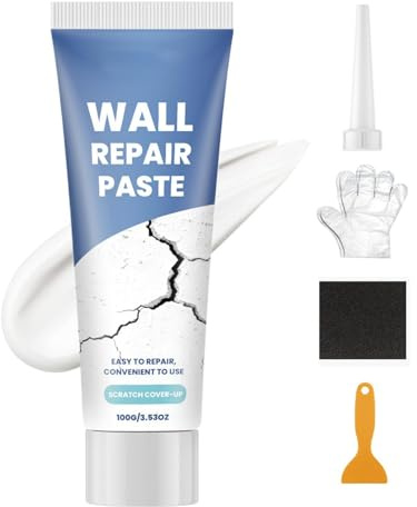 Kit de Pasta Reparadora para Paredes,Sellador Adhesivo para Arreglos,Kit Reparador de Yeso para Paredes - Masilla para Grietas, Azulejos, Papel Pintado, Yeso, Baño, Suelo, Techo, Cerámica