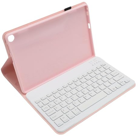 Bewinner Funda Universal para Tableta con Teclado para Tab M10 Gen 3 de 10,1 Pulgadas, Teclado Bluetooth Magnético Desmontable, Funda de Viaje de Cuero PU (Pink)