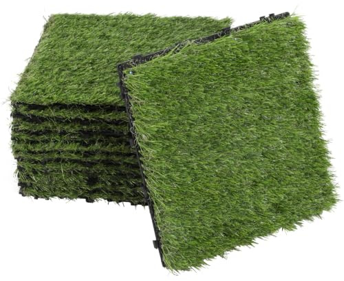 ISOISL Rasen Terrassenfliesen Set 1m²–30x30cm Wetterfeste Terrassenfliesen