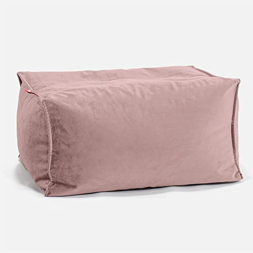 Lounge Pug Kleiner Fußhocker Pouf, Samt Pink, Sitzpouf, Pouf Sitzsack Hocker Wohnzimmer
