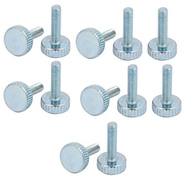 sourcing map 12 Stück M4x16mm Gewinde verzinkt gerändelt runder Kopf Daumenschrauben DE de