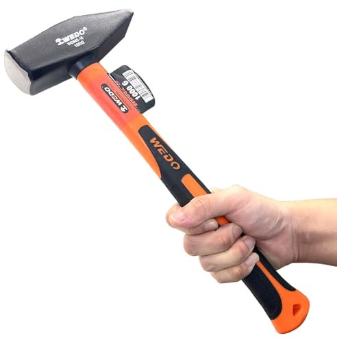 WEDO Machinist Hammer 500g mit Kunststoffbeschichtung Griff, Schlosserhammer, Kohlenstoffstahl,Länge 320mm(13),Schlagfest