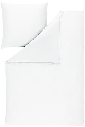 ESTELLA | Bettwäsche Valetta | Mako-Satin | 155x220 + 80x80 | Weiss | mit seidigem Glanz | trocknerfest und pflegeleicht | atmungsaktiv | 100% hochwertige Baumwolle