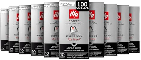 illy Coffee Nespresso Compatible Capsules, Forte, Aluminium Coffee Capsules, Pack of 10