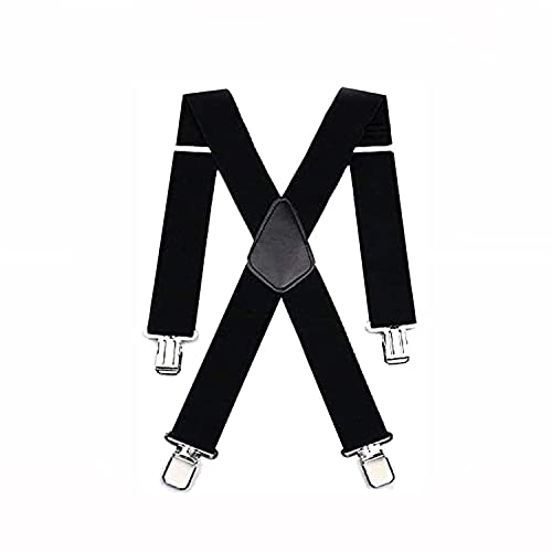 Doca-Super Bretelles réglables et élastiques 50 mm de large taille prolongée 4 clips solides Noir