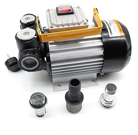 RibasuBB 550W Bomba de Trasvase de Gasoil, 60 l/min, Bomba de Diésel Eléctrica con Juego de Accesorios para Aceite de Calefacción Diésel, 220V Bomba Trasvase Gasoil, Bomba de Combustible Diésel
