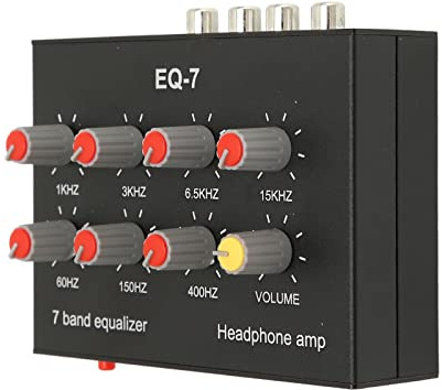 Tonysa 7 Band Sound Equalizer, Ausgang Eingang, 12dB hohe Bassanpassung, Zweikanal Digital Equalizer, 3,5 mm Schnittstelle, für Aufnahmen, Streaming, Podcasting