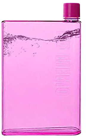 Pomurom A6/A5 Bouteille d'eau Plate 350ml/480ml, Anti-fuites, Bouteilles d'eau en Plastique réutilisable, Portables Boisson pour l'école, activités en Plein air, Gym, Cyclisme, randonnée