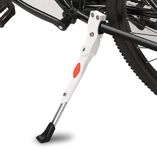 Quixotical Fahrradständer 24-28 Zoll, Höhenverstellbarer Universal Seitenständer in Weiß & Schwarz, Stabiler Fahrrad Ständer für Mountainbike, Rennrad, Citybike, Robust & Einfach Montage