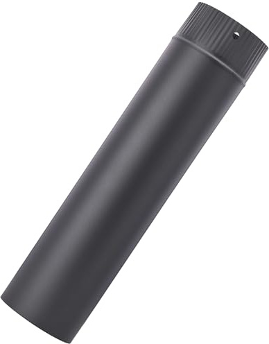 ProTermo Ofenrohr Stahlblech Kaminrohr Rauchrohr Set feuerfest lackiert (Anthrazit 500mm, Ø 120mm)