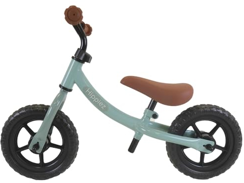 Hippiez Metal Balance Bike Worker Ocean Green ab 2 Jahren – Green Blue Loop Fahrrad – Verstellbarer Sattel und Lenker – Für Jungen und Mädchen – Kompakt und sicher – Niedriger Einstieg