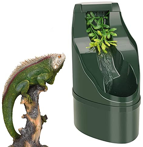 Lnlscle Reptilien Wasserspender, Trinkwasser Tropfschale für Ihr Haustier Reptilien, große ungiftige Brunnen Wasserschale, Terrarium & Tankzubehör