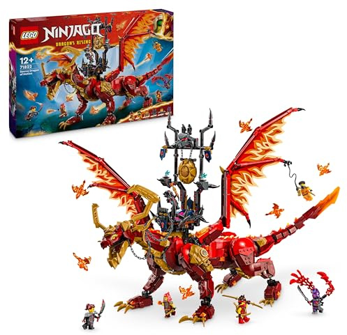 LEGO NINJAGO Source Dragon of Motion Figure Set, Ninja Adventure Toys for Boys & Girls, with 6 Minifigures Incl. Characters Kai & Arin, Dragons Rising Birthday Gift for kids & Teens aged 12 Plus 71822