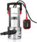 LEHMANN Pompe Immergée avec Flotteur Intégré pour Eaux Chargées et Pure, 1100 W, avec Moteur à Induction sans Balai, Débit 16500 l/h, Hauteur de Refoulement 10,5 m, Particules Ø35mm