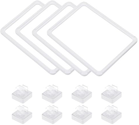 QUARKZMAN 4 Stück Magnetische Etikettenhalter mit Magnetbasis Lagerregal, A5 Doppeldisplay-Clip Etikettenhalter, Schild Halteklammer für Metallregal Schließfach Whiteboard,Weiß (220 * 150mm)