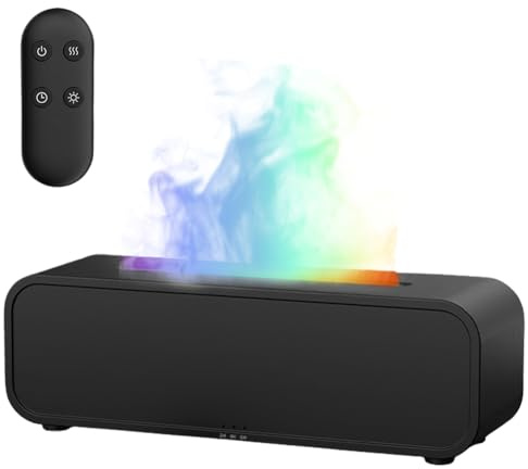 Aroma Diffuser mit Flammen Effekt - 250ML Diffuser mit Ätherische Öle mit 7 Lichtoptionen & Wasserlose Abschaltautomatik, mit Fernbedienung, für Zuhause Büro Schlafzimmer