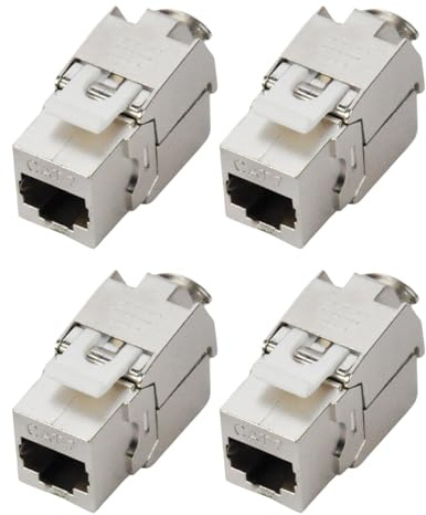 KOSCOM CONNECT 4x Keystone Modul CAT7 | STP RJ45 Einbaubuchse | AWG 22-25