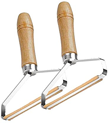 Matta luddborttagare verktyg – dubbel matta skrapverktyg manuell borste rakapparat kläder fuzz roller trähandtag återanvändbar mini luddrenare för husdjur hår ludd, koppar, 2-pack