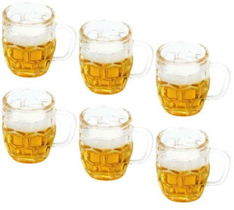 MOLUCKFU Puppenhausmodell Miniatur-bierkrüge Aus Kunstharz Dekorative Requisiten Für Mini Häuser Winzige Biergläser Für Sammler
