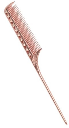 OPPWONG Rat Tail Hair Comb, Teasing Comb Styling Comb Metal Rat Tail Comb Barber Aluminum Metal Comb Professional for Salon & Personal Use (Rose Gold)