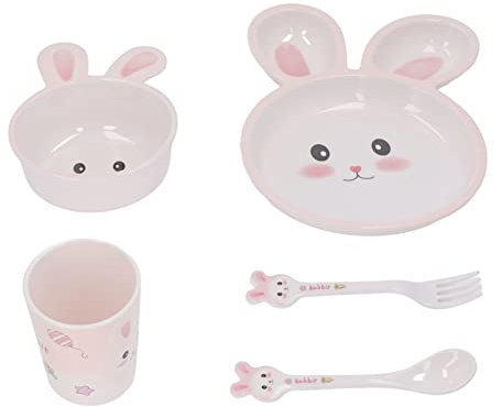Set di stoviglie per bambini in melamina alimentare, piatto diviso per l'auto-nutrizione per bambini, neonati e bambini
