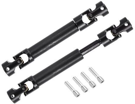 sourcing map 2Pcs 1/10 RC Drive Shaft CVD Drive Shafts Metal Universal Replacement Upgrade Parts for 1/10 RC Cars 90046 SCX10,95-130mm