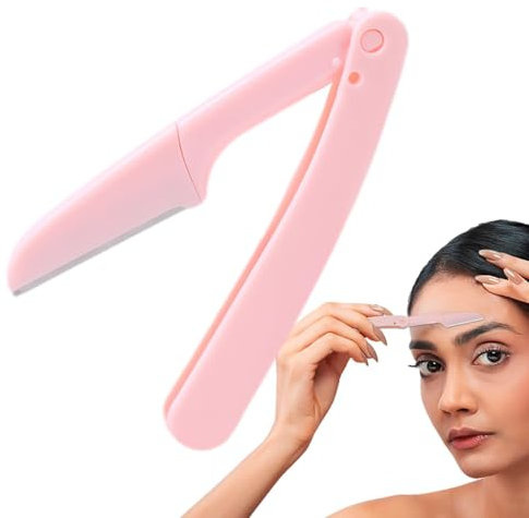 Duroecsain Rasoio pieghevole per sopracciglia, rasoio per sopracciglia da donna,Piegare lo strumento per la depilazione delle autorità facciali - Strumenti di bellezza professionali portatili