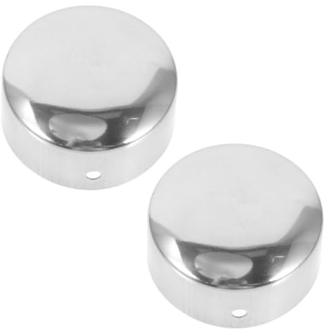 Stainless Steel Handrail End Cap 38mm 2pcs for Wood Rail | Bannister End Caps, Silver Finish, Smooth Surface Screw Accessory for Indoor Stair Projects