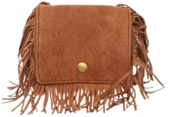 TOVINANNA Bolso Hombro Borlas para Niños, Bandolera de Gamuza Marrón, Bolso Creativo Infantil para Uso Diario y Fiestas, Tamaño Pequeño, Accesorio Ligero y Duradero