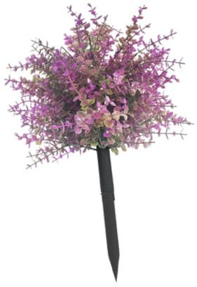 Sharplace Foglie di Eucalipto Artificiali, Tutore da Giardino per Fiori Finti, Fioriera da Esterno Realistica da 58 Cm, Verde Artificiale per Patio, Viola
