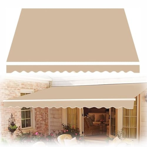 KXWOQ3ED Retractable Awning Fabric Replacement, Outdoor Patio Awning Canopy Canvas, Waterproof Polyester, Sunshade Shelter Cloth for Window Door(12x10ft/365x300cm)
