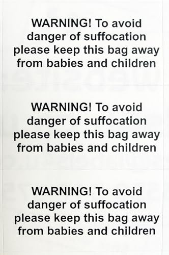 1012 etiquetas de advertencia de asfixia, compatibles con los requisitos de Amazon Logística de Amazon, pegatinas autoadhesivas fuertes para bolsas de polietileno, 48,5 x 25,4 mm (1012 etiquetas)