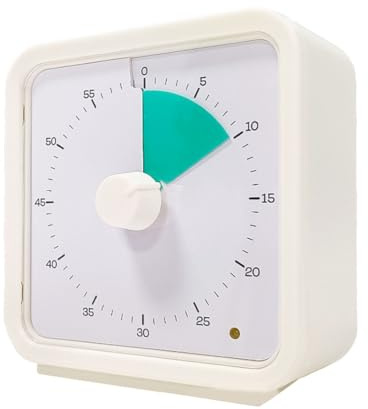 Flaroey Minuteur visuel de 60 minutes pour enfants, outil de gestion du temps, minuterie Pomodoro avec fonctionnement silencieux, vert