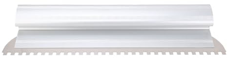 Spatola Dentata Quadrata, Spatole in Gomma per Colla Piastrelle, Alluminio e Acciaio Inox, 400mm / 16in - Distribuzione Omogenea, Design a Baffi Antisgocciolamento, Per (24 pulgadas)
