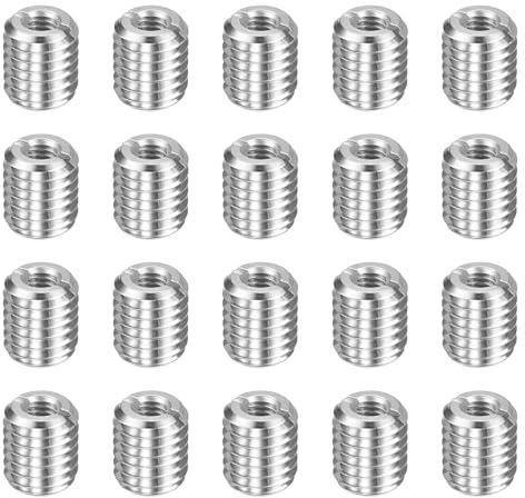 QUARKZMAN 20 st gängade reparationsinsatser M8 x 1,25 hane till M4 x 0,7 hona längd 10 mm rostfritt stål självgängande hylsor metriska