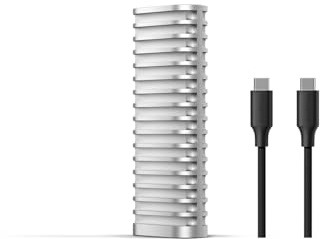 TERRAMASTER D1 SSD 10Gbps M.2 NVMe SSD-hölje, Aluminium SSD-kapsling | 1,2-tons Krosskyddat/IP67 Vattentätt/Dammtätt, Aluminium, USB 3.2 Gen2 Type-C, Mobilapp för Databackup ingår, Disklös