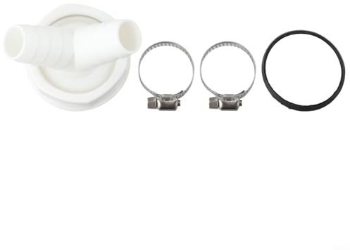 Y-Hose Adapter for Washing Machine and Dishwasher, Double Outlet Drain Connector with Clips, Fits 19-24mm Hose and 1.5 Inch Sink Siphon, Plastic Splitter Fitting for Kitchen and Bathroom Drainage