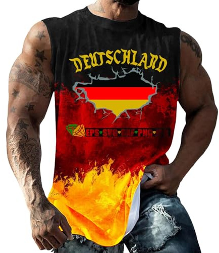 Herren Tanktop EM Fußball Weltmeisterschaft 2026 Fan-Shirt personalisierbar Deutschland Trikot Germany Muskelshirt (Weinrot,XL)