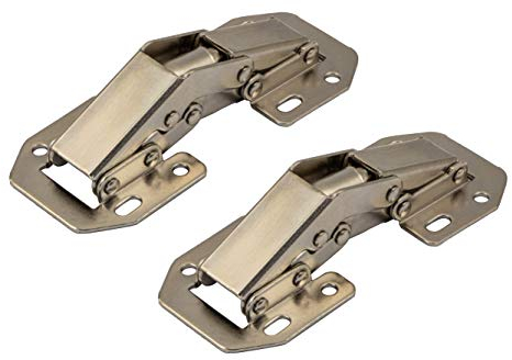 Gedotec Charnière à visser avec ressort pour charnières et armoires | Charnière à ressort EASY-ON à visser | Charnière à charnière en acier galvanisé | Lot de 2 charnières
