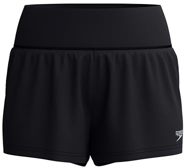 Speedo Women's Lookout Shorts | 4-Way Stretch Soft Fabric | Swim | Gym | Run | Quick Drying Swimwear, Anthracite, 2XS