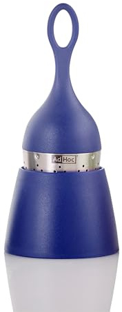 AdHoc Teesieb Floatee Blau, Teeei für Losen Tee und Gewürze, Teesieb | Abtropfständer, wiederverwendbarer, hitzebeständig Teefilter für Teekanne, Gewürzei für Teekannen, Edelstahl/Kunststoff